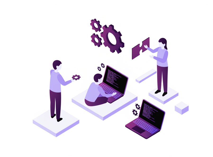 Custom software and staff augmentation illustration